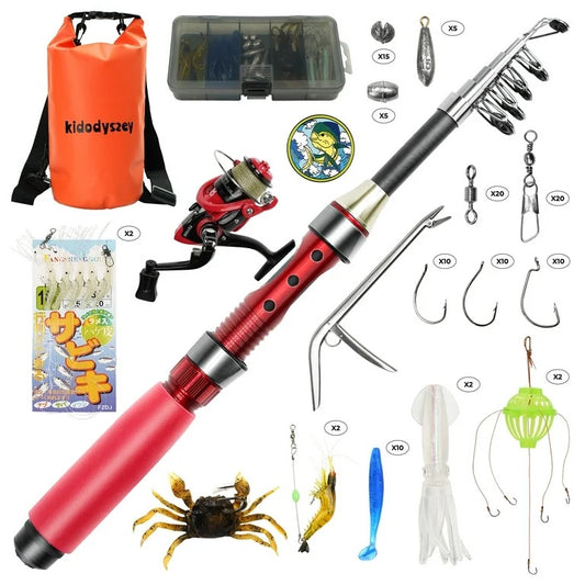 GVDV Telescopic Fishing Rod and Reel Combo, Beginner-Friendly Fishing Gear Set for Saltwater and Sea